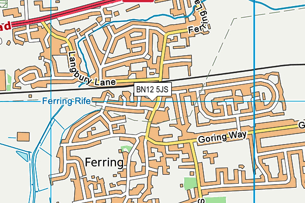BN12 5JS map - OS VectorMap District (Ordnance Survey)