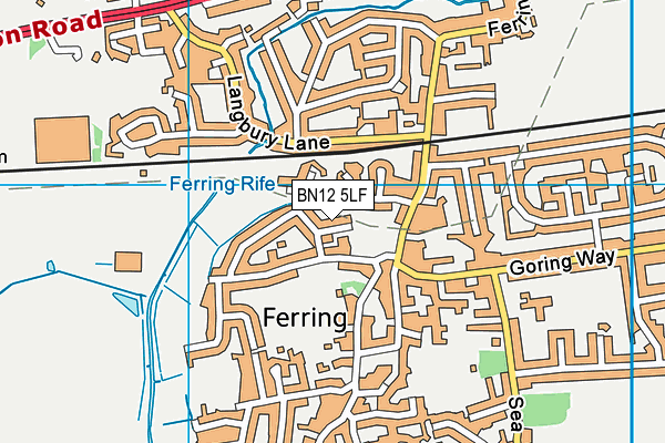 BN12 5LF map - OS VectorMap District (Ordnance Survey)