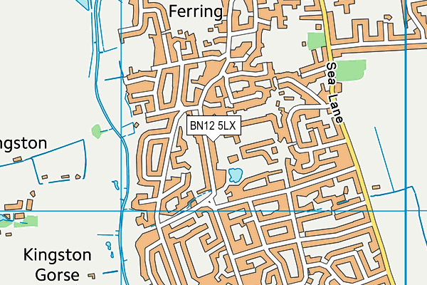 BN12 5LX map - OS VectorMap District (Ordnance Survey)