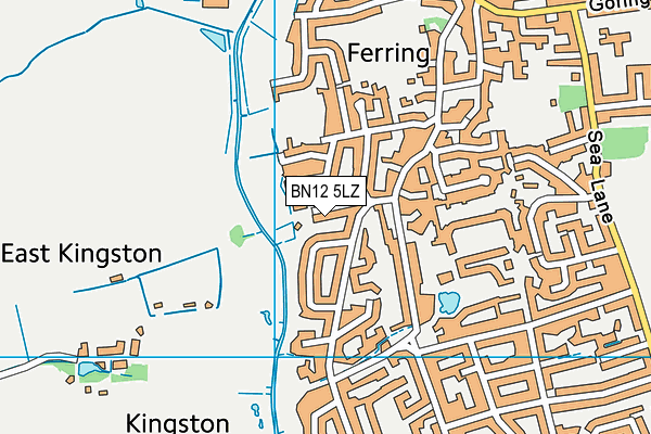 BN12 5LZ map - OS VectorMap District (Ordnance Survey)