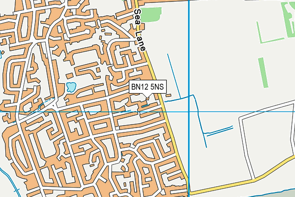 BN12 5NS map - OS VectorMap District (Ordnance Survey)