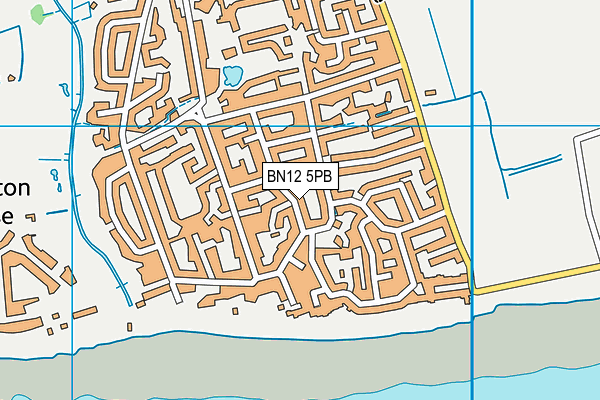 BN12 5PB map - OS VectorMap District (Ordnance Survey)