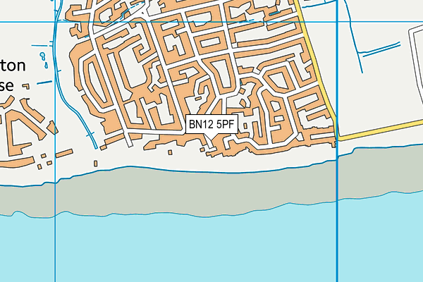 BN12 5PF map - OS VectorMap District (Ordnance Survey)