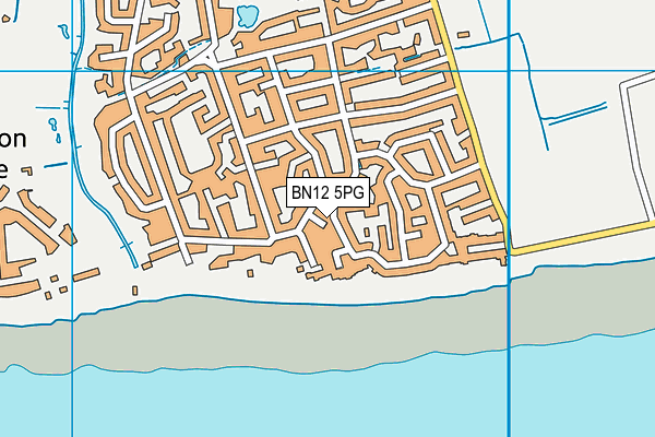 BN12 5PG map - OS VectorMap District (Ordnance Survey)