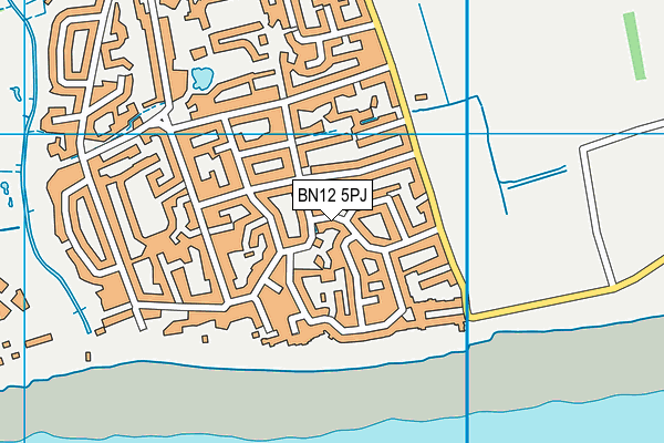 BN12 5PJ map - OS VectorMap District (Ordnance Survey)