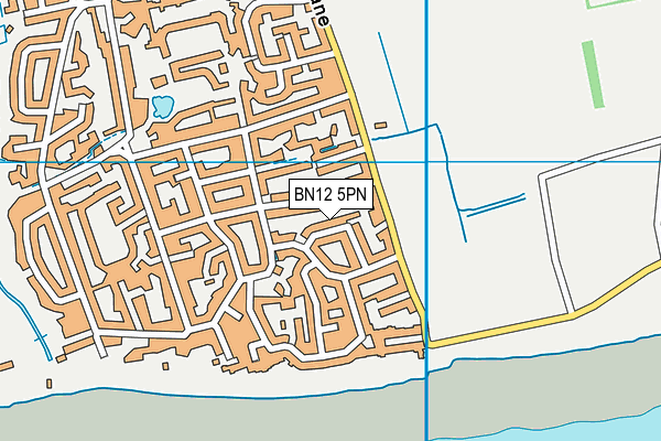 BN12 5PN map - OS VectorMap District (Ordnance Survey)