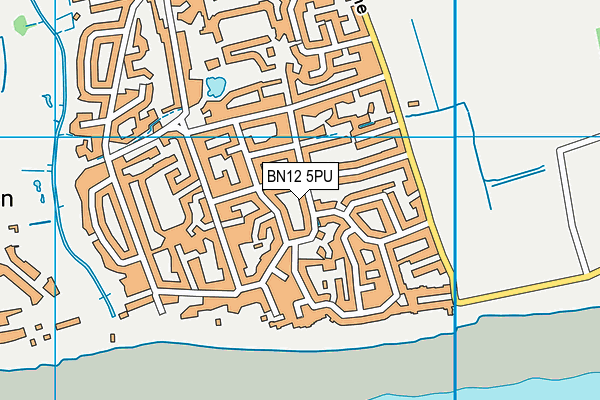 BN12 5PU map - OS VectorMap District (Ordnance Survey)