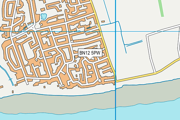 BN12 5PW map - OS VectorMap District (Ordnance Survey)