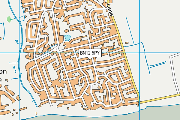 BN12 5PY map - OS VectorMap District (Ordnance Survey)