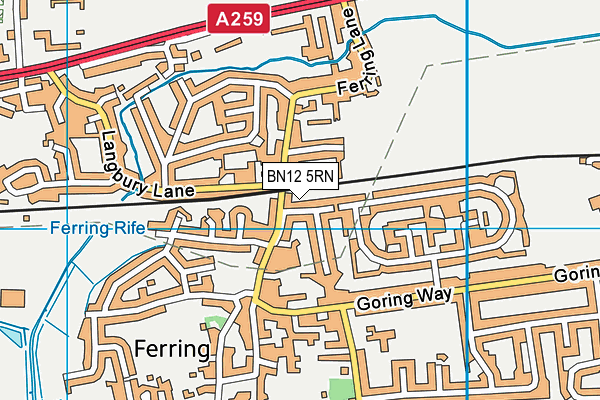 BN12 5RN map - OS VectorMap District (Ordnance Survey)