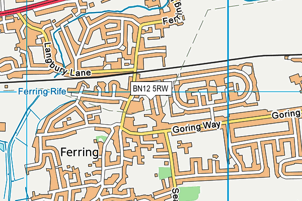 BN12 5RW map - OS VectorMap District (Ordnance Survey)