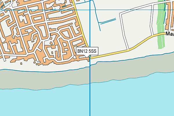 BN12 5SS map - OS VectorMap District (Ordnance Survey)