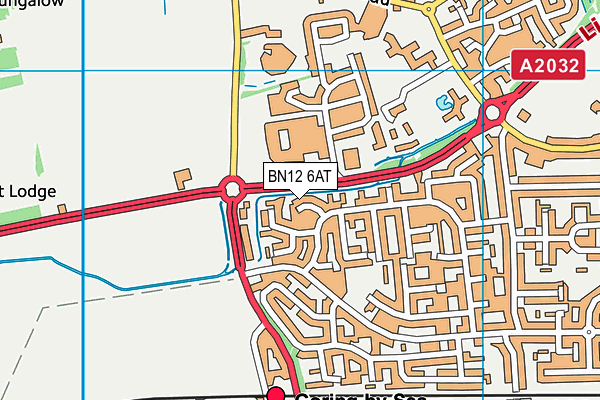 BN12 6AT map - OS VectorMap District (Ordnance Survey)