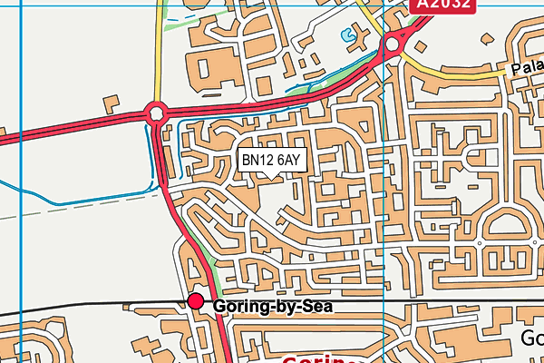 BN12 6AY map - OS VectorMap District (Ordnance Survey)