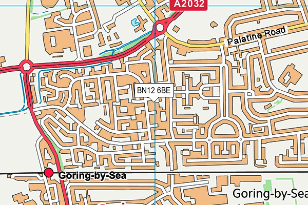 BN12 6BE map - OS VectorMap District (Ordnance Survey)