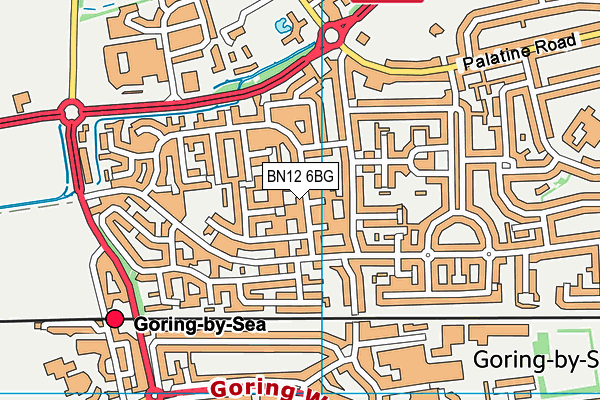 BN12 6BG map - OS VectorMap District (Ordnance Survey)