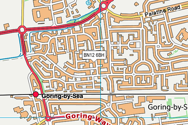 BN12 6BH map - OS VectorMap District (Ordnance Survey)