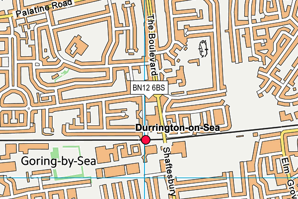 BN12 6BS map - OS VectorMap District (Ordnance Survey)