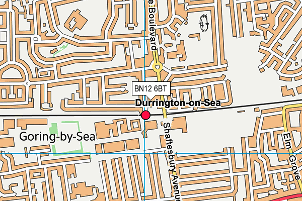 BN12 6BT map - OS VectorMap District (Ordnance Survey)