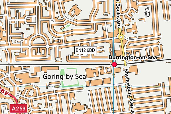 BN12 6DD map - OS VectorMap District (Ordnance Survey)