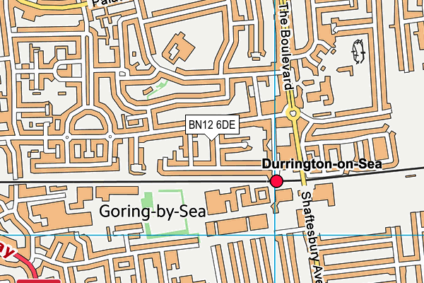 BN12 6DE map - OS VectorMap District (Ordnance Survey)