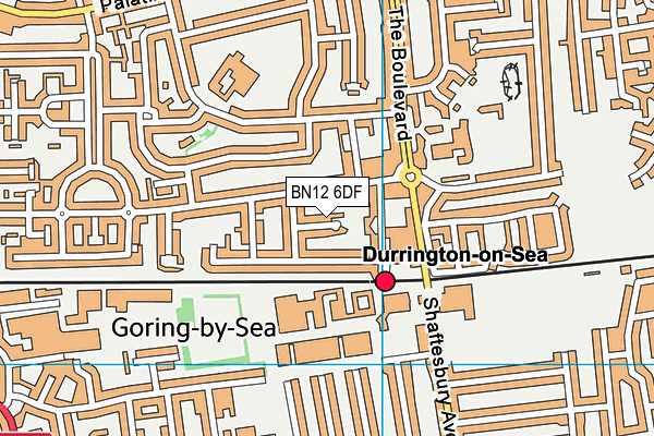 BN12 6DF map - OS VectorMap District (Ordnance Survey)