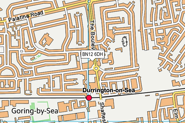 BN12 6DH map - OS VectorMap District (Ordnance Survey)