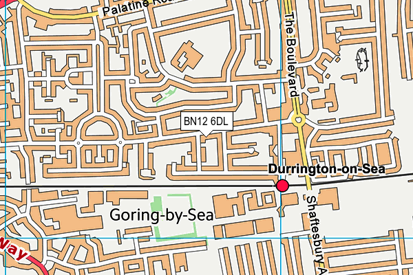 BN12 6DL map - OS VectorMap District (Ordnance Survey)