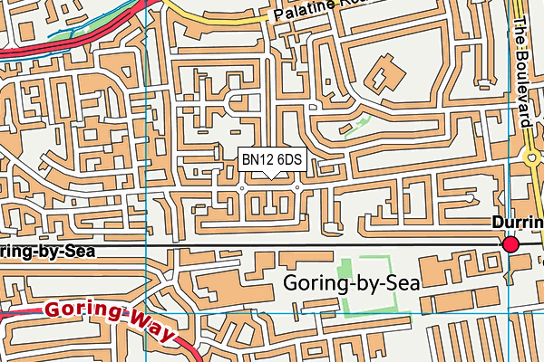 BN12 6DS map - OS VectorMap District (Ordnance Survey)