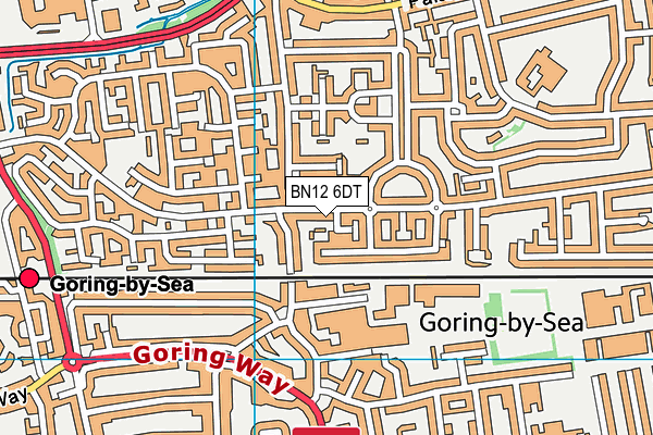 BN12 6DT map - OS VectorMap District (Ordnance Survey)