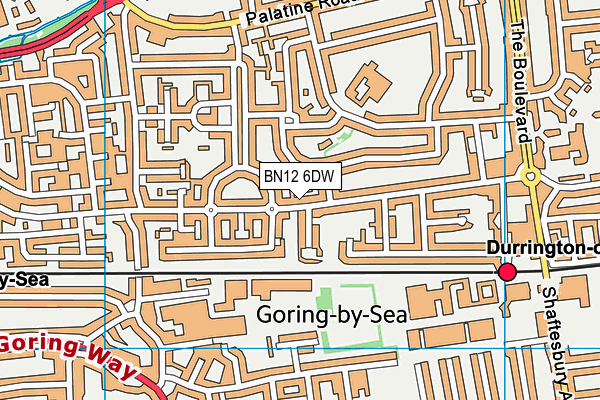 BN12 6DW map - OS VectorMap District (Ordnance Survey)