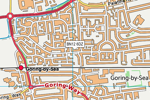 BN12 6DZ map - OS VectorMap District (Ordnance Survey)