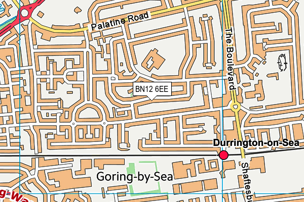 BN12 6EE map - OS VectorMap District (Ordnance Survey)