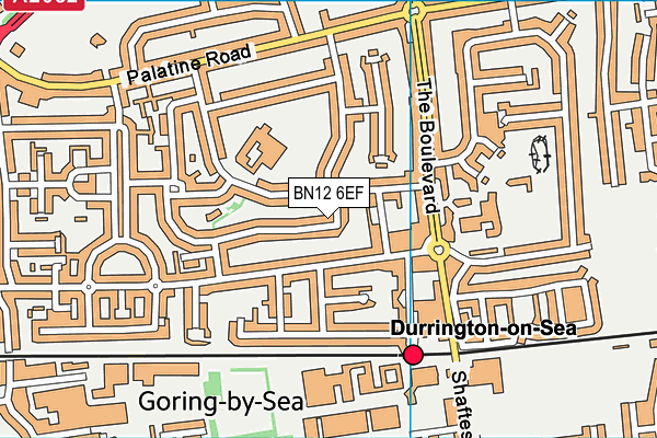 BN12 6EF map - OS VectorMap District (Ordnance Survey)