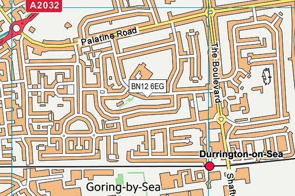 BN12 6EG map - OS VectorMap District (Ordnance Survey)