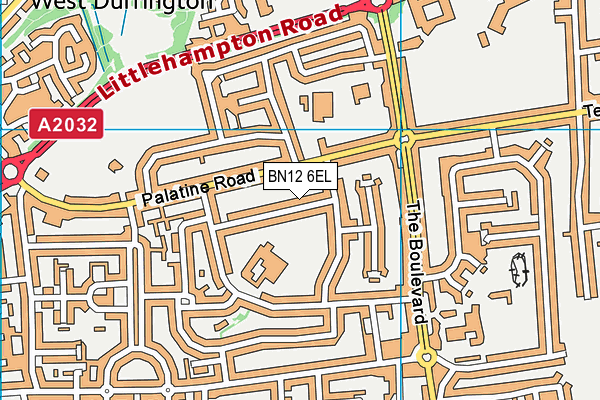 BN12 6EL map - OS VectorMap District (Ordnance Survey)
