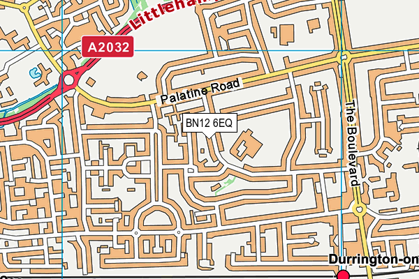 BN12 6EQ map - OS VectorMap District (Ordnance Survey)