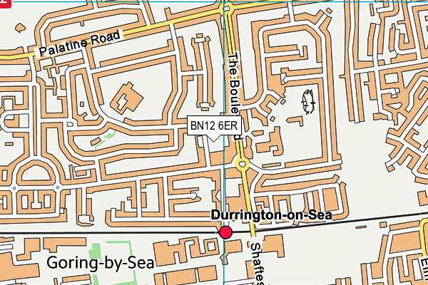 BN12 6ER map - OS VectorMap District (Ordnance Survey)