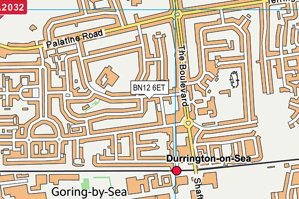 BN12 6ET map - OS VectorMap District (Ordnance Survey)