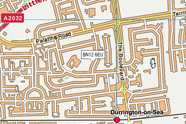 BN12 6EU map - OS VectorMap District (Ordnance Survey)