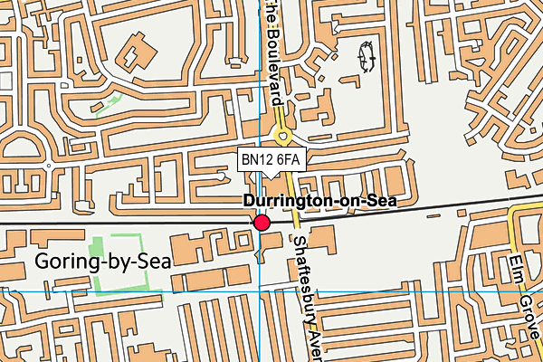 BN12 6FA map - OS VectorMap District (Ordnance Survey)
