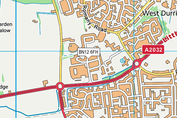 BN12 6FH map - OS VectorMap District (Ordnance Survey)