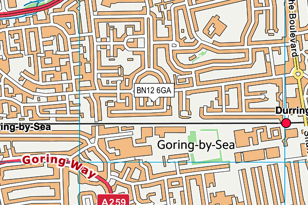 BN12 6GA map - OS VectorMap District (Ordnance Survey)