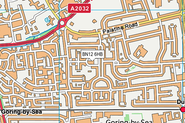 BN12 6HB map - OS VectorMap District (Ordnance Survey)