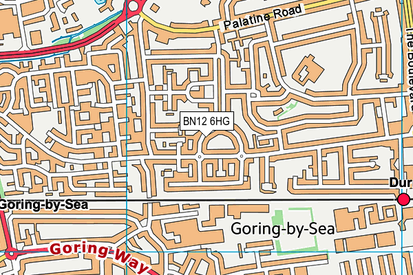 BN12 6HG map - OS VectorMap District (Ordnance Survey)