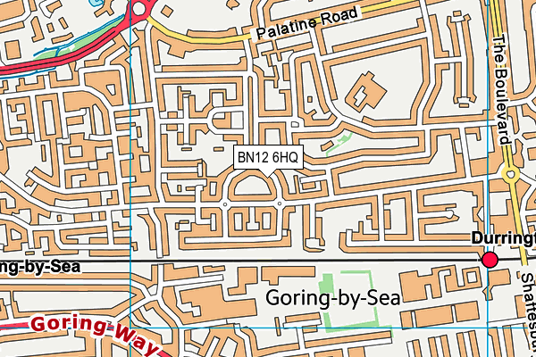 BN12 6HQ map - OS VectorMap District (Ordnance Survey)
