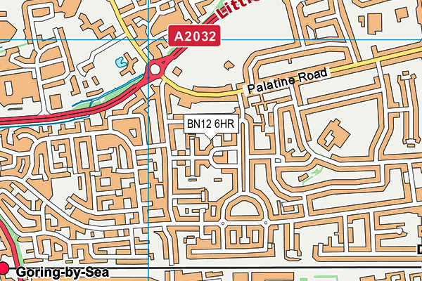 BN12 6HR map - OS VectorMap District (Ordnance Survey)