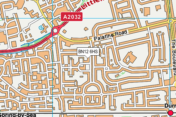 BN12 6HS map - OS VectorMap District (Ordnance Survey)