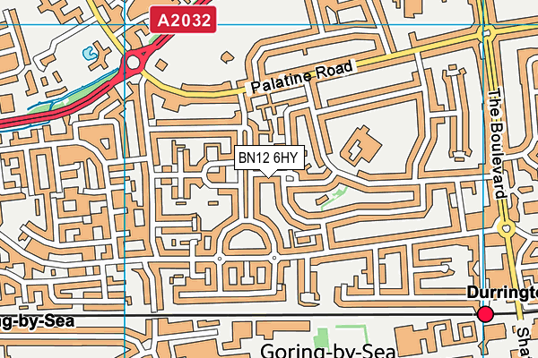 BN12 6HY map - OS VectorMap District (Ordnance Survey)