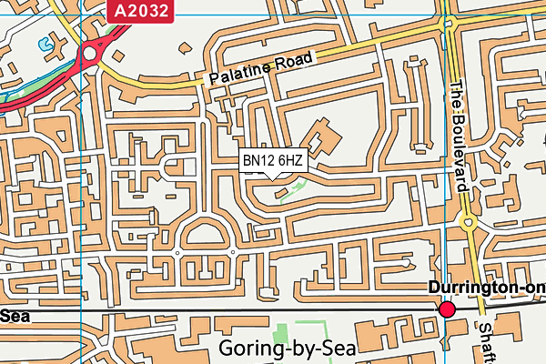 BN12 6HZ map - OS VectorMap District (Ordnance Survey)